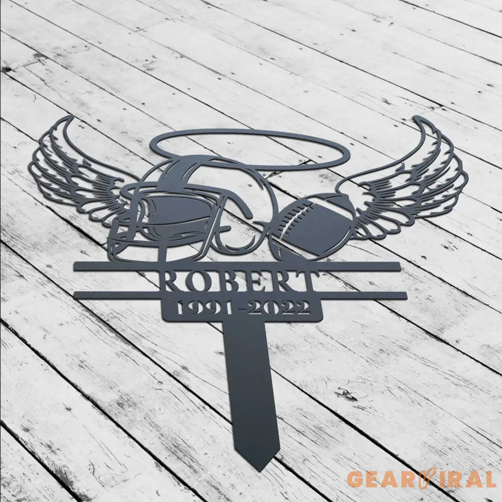 Football Memorial Plaque Stake - Football Memorial Cross For Grave - Football Sympathy - Personalized Memorial Garve