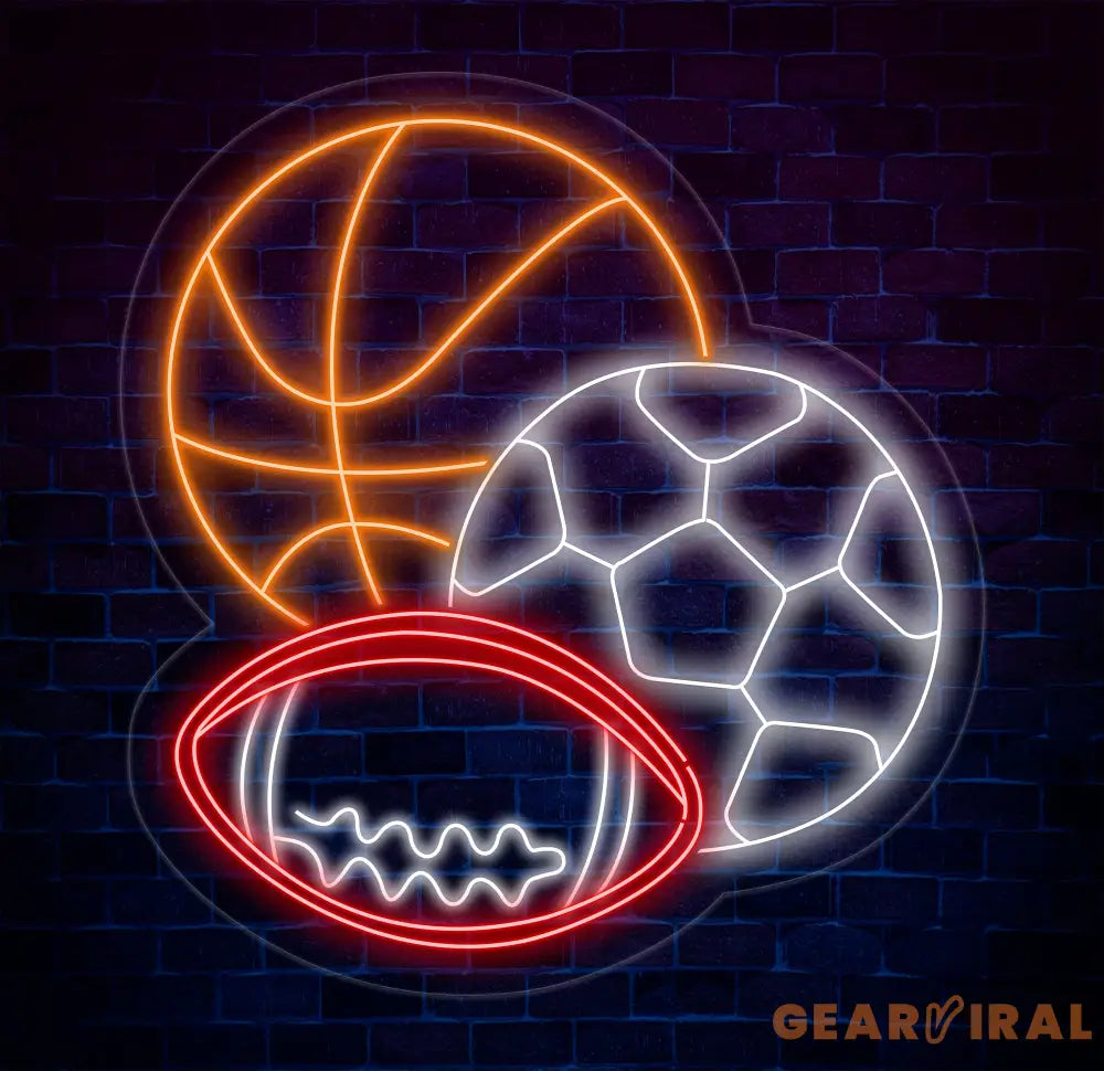 Football Soccer Basketball Neon Sign Multi-Sport Led Sign Custom Neon Sign Football Soccer Shop Wall Decor Gift For Him