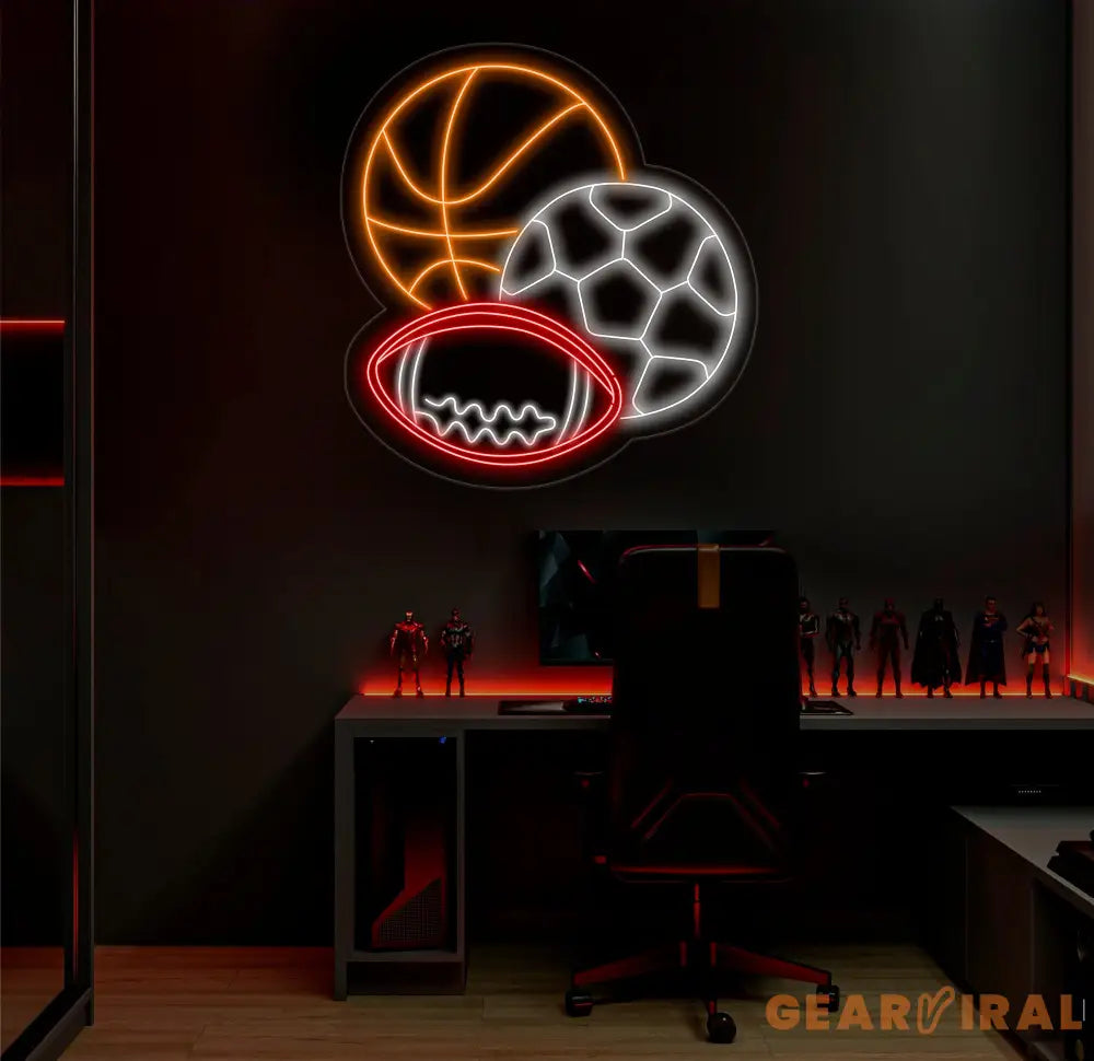 Football Soccer Basketball Neon Sign Multi-Sport Led Sign Custom Neon Sign Football Soccer Shop Wall Decor Gift For Him