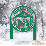 For Unto Us A Child Is Born Metal Stake Christmas Decor Nativity Yard Stake Metal Outdoor Decorations for the Holidays