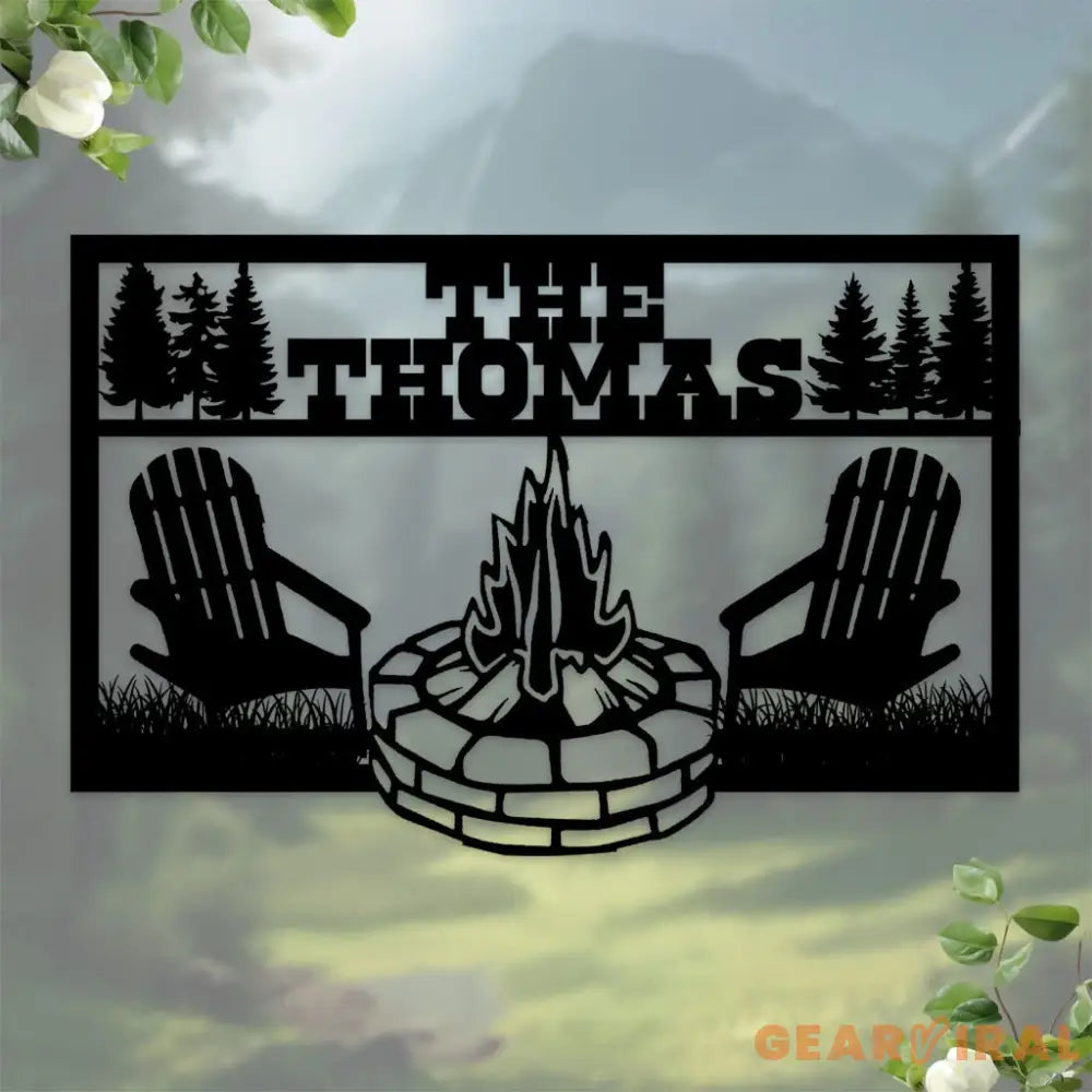 Forest Camp Family Name Monogram Custom Camp Metal Sign Personalized Metal Sign Camp Wall Decor Custom Metal Sign