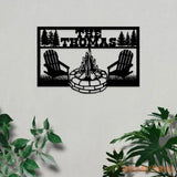 Forest Camp Family Name Monogram Custom Camp Metal Sign Personalized Metal Sign Camp Wall Decor Custom Metal Sign