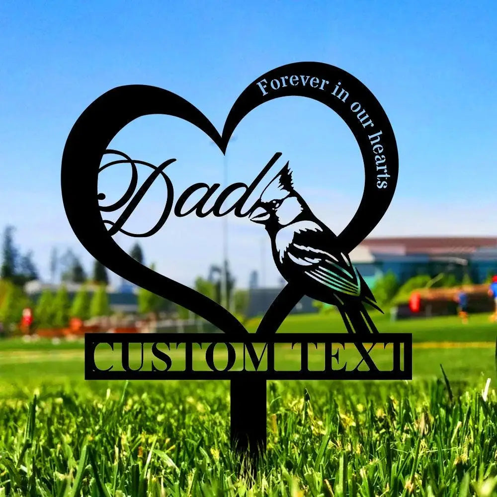 Forever In Our Heart Memorial Metal Sign Metal Stake Personalized Name Yard Sign Outdoor Door Garden Decor Metal Sign