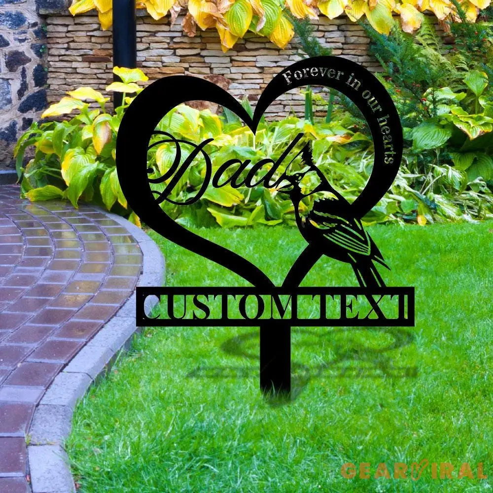 Forever In Our Heart Memorial Metal Sign Metal Stake Personalized Name Yard Sign Outdoor Door Garden Decor Metal Sign