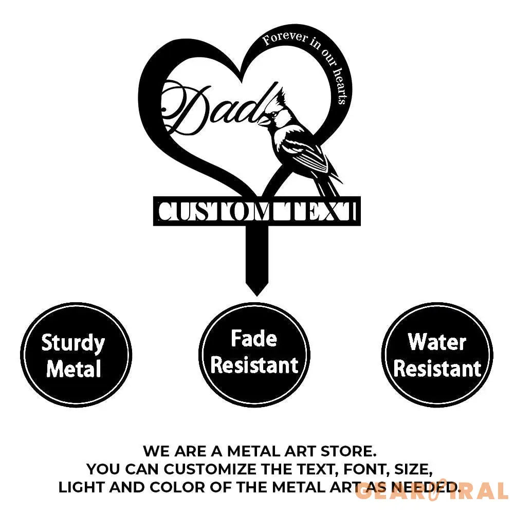 Forever In Our Heart Memorial Metal Sign Metal Stake Personalized Name Yard Sign Outdoor Door Garden Decor Metal Sign