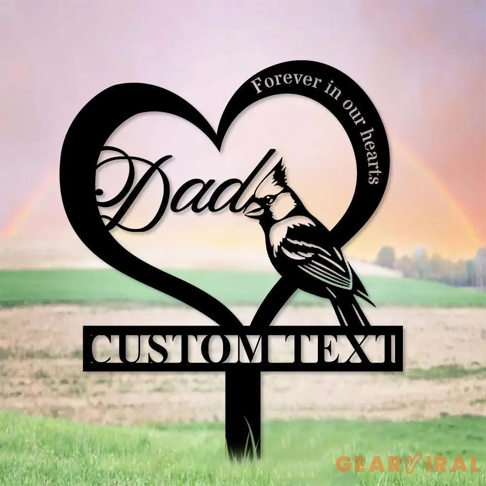 Forever In Our Heart Memorial Metal Sign Metal Stake Personalized Name Yard Sign Outdoor Door Garden Decor Metal Sign