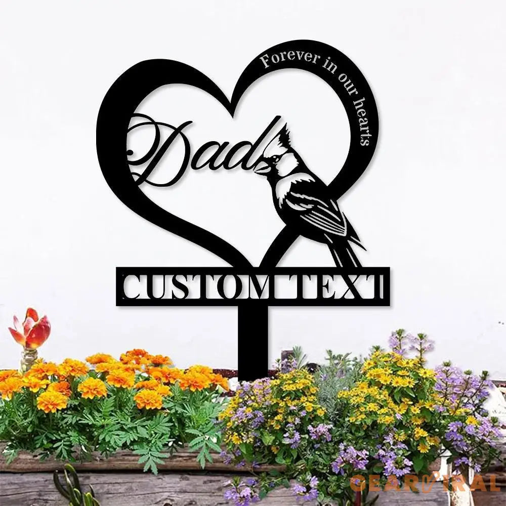 Forever In Our Heart Memorial Metal Sign Metal Stake Personalized Name Yard Sign Outdoor Door Garden Decor Metal Sign