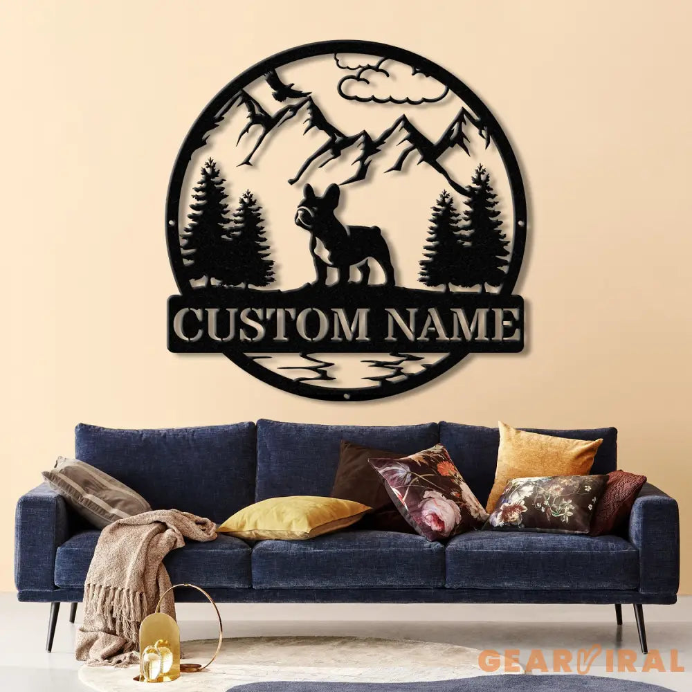 French Bull Dog Metal Sign Custom Dog Name Sign Dog Memorial Gift French Bull Dog Wall Decor Dog Lovers Wall Art Pet