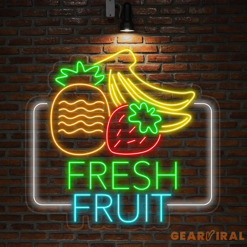 Fresh Fruit Neon Sign Fresh Fruit LED Sign Fresh Fruit Neon Light Juice Fruit Store Led Sign Tropical Fruit Room Wall