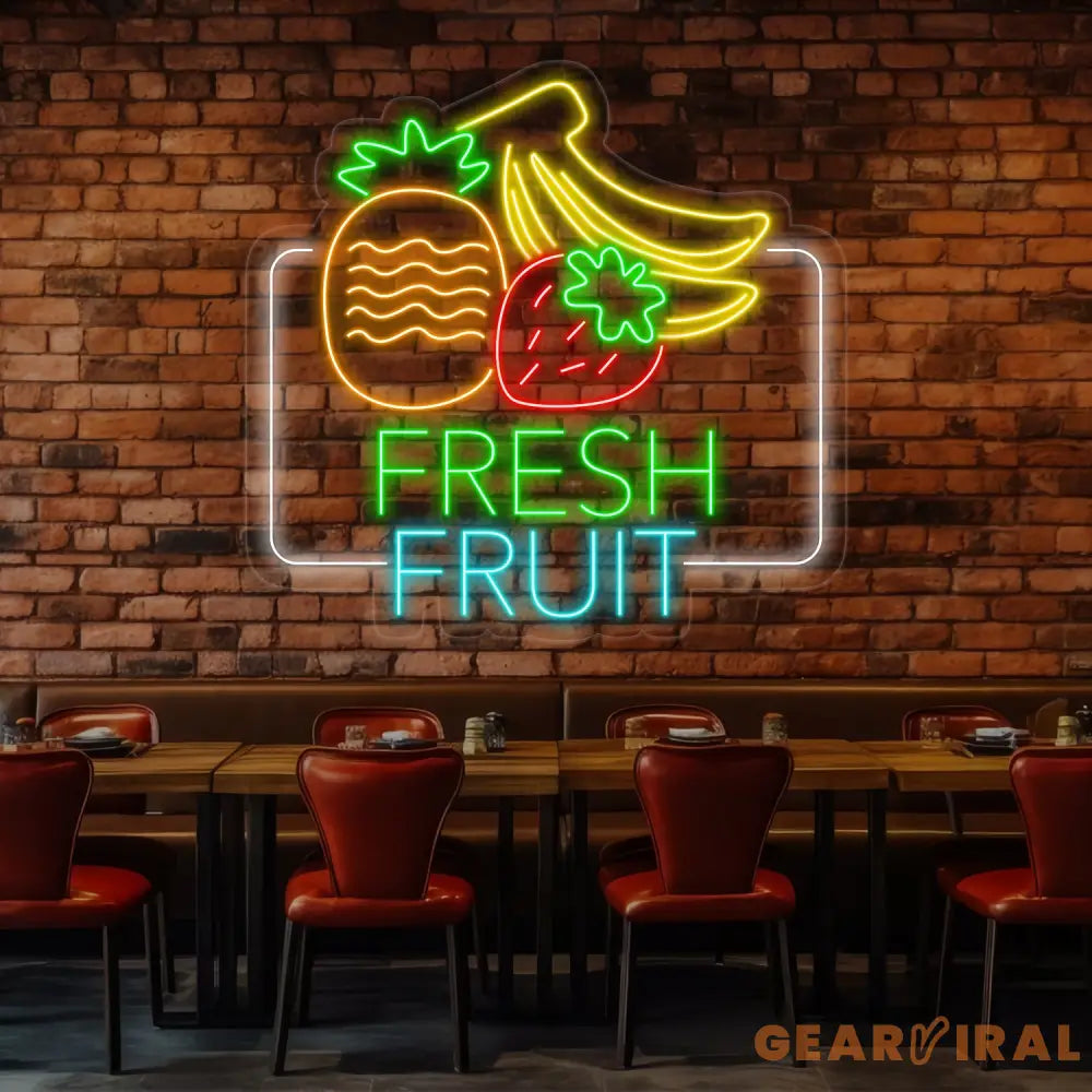 Fresh Fruit Neon Sign Fresh Fruit LED Sign Fresh Fruit Neon Light Juice Fruit Store Led Sign Tropical Fruit Room Wall