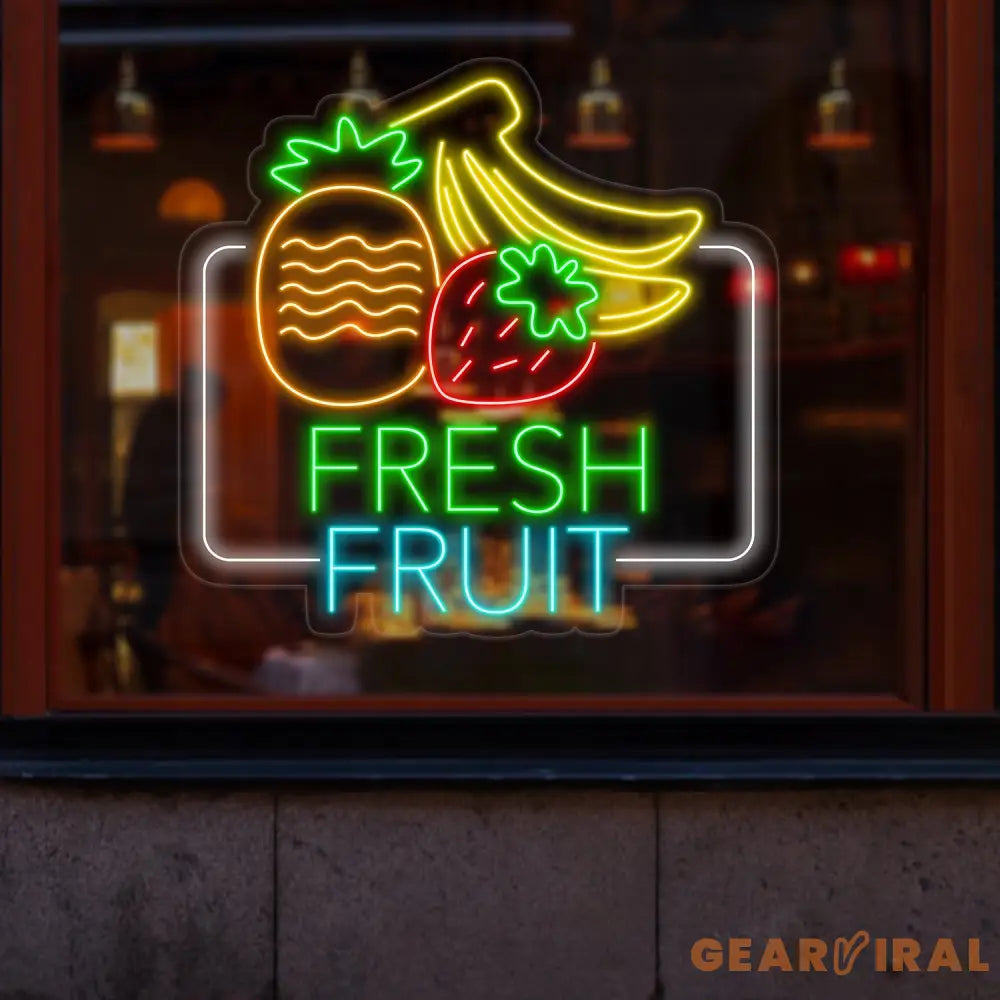 Fresh Fruit Neon Sign Fresh Fruit LED Sign Fresh Fruit Neon Light Juice Fruit Store Led Sign Tropical Fruit Room Wall