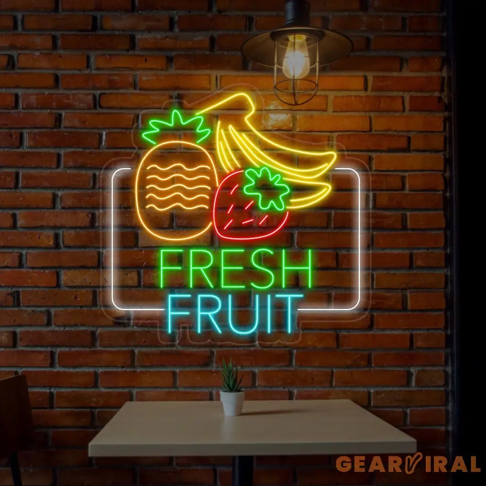 Fresh Fruit Neon Sign Fresh Fruit LED Sign Fresh Fruit Neon Light Juice Fruit Store Led Sign Tropical Fruit Room Wall