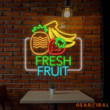 Fresh Fruit Neon Sign Fresh Fruit LED Sign Fresh Fruit Neon Light Juice Fruit Store Led Sign Tropical Fruit Room Wall