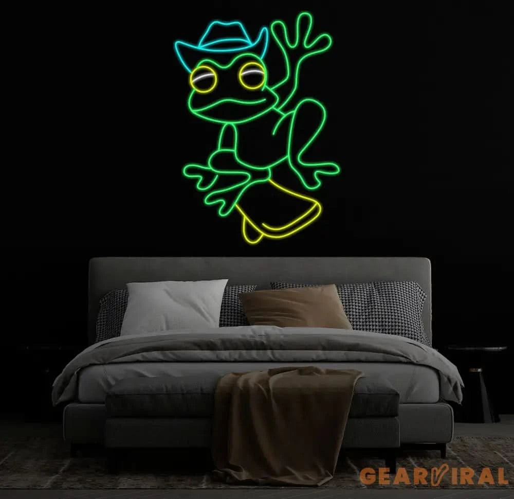 Frog Neon Sign Skateboard Neon Sign For Wall Decor Kids Room Art Decor Bedroom Neon Sign Man Cave Bar Sign Gift For Him