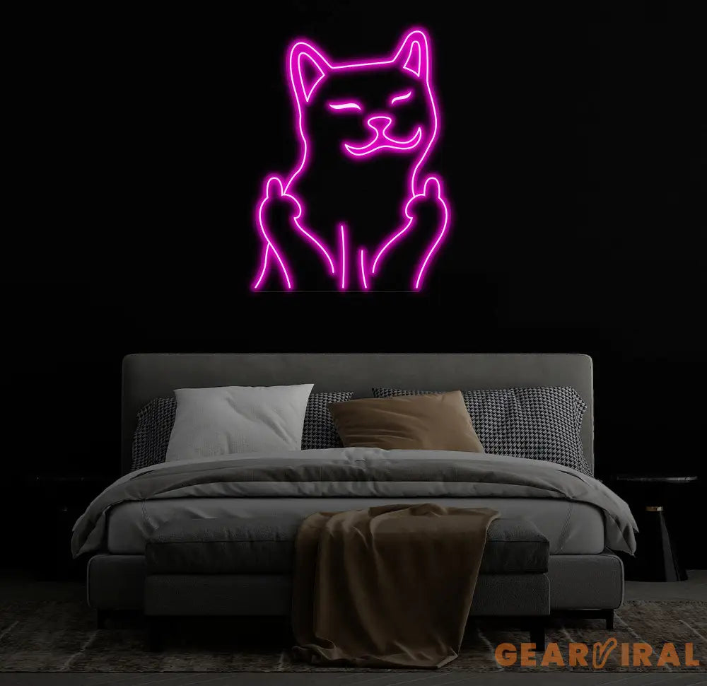 Funny Cat Neon Sign – Playful LED Neon Light for Home Bar or Game Room – Cool Cat Wall Art for Animal Lovers and Unique