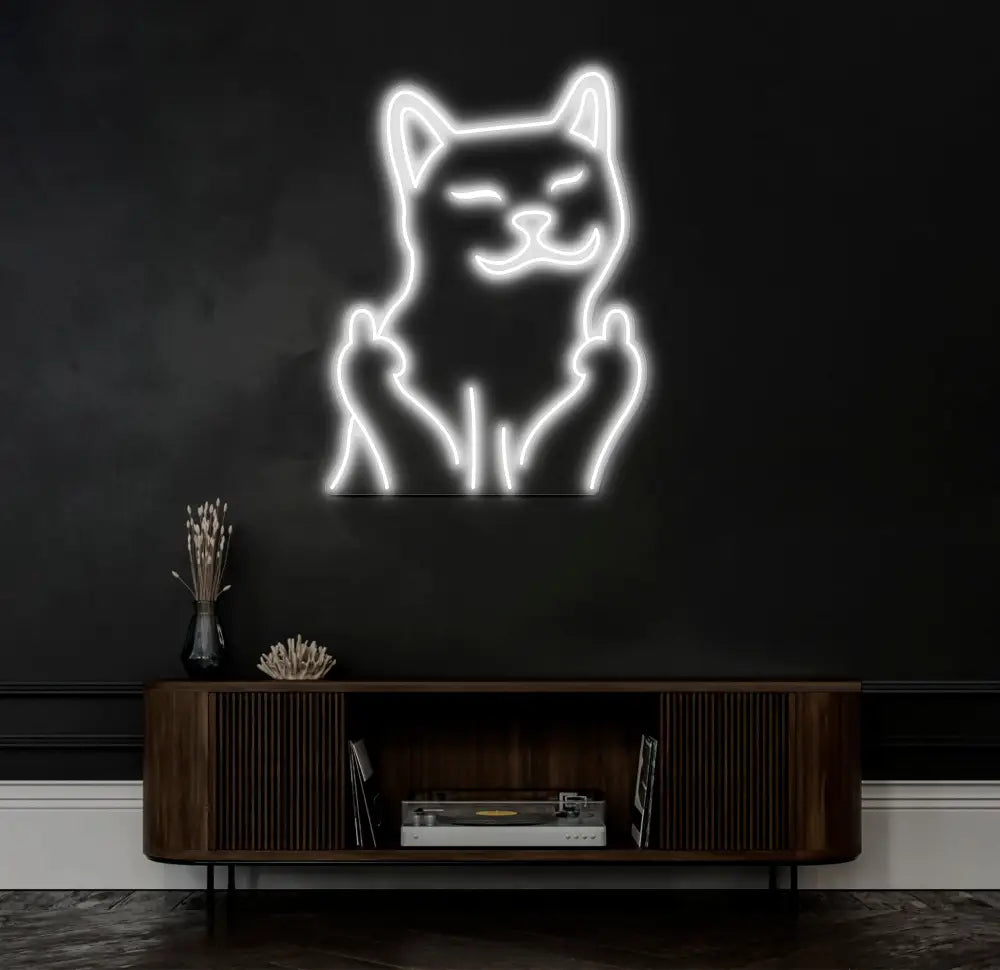 Funny Cat Neon Sign – Playful LED Neon Light for Home Bar or Game Room – Cool Cat Wall Art for Animal Lovers and Unique