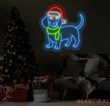 Funny Christmas Dachshund Neon Sign - Merry Christmas LED Light - Dachshund Christmas Tree Wall Art - Festive House
