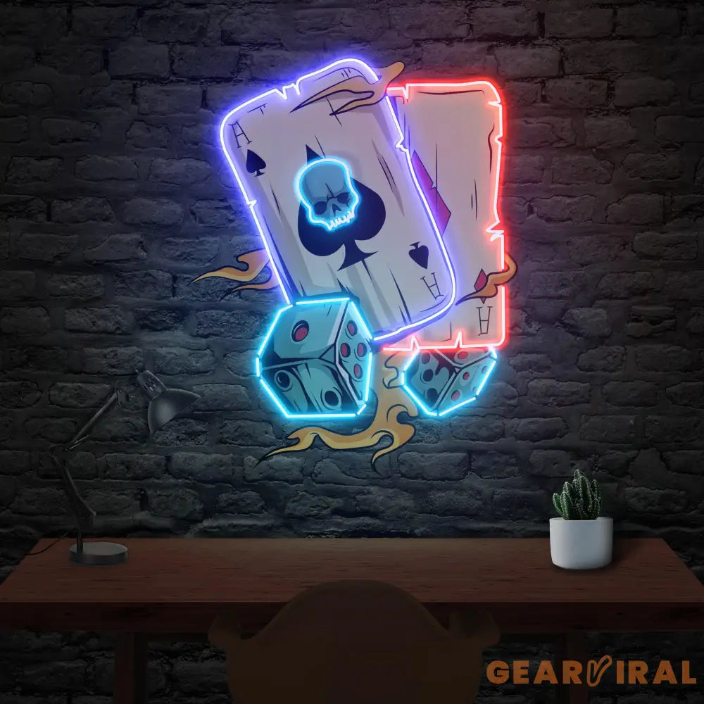 Gambling Poker Led Neon Acrylic Artwork