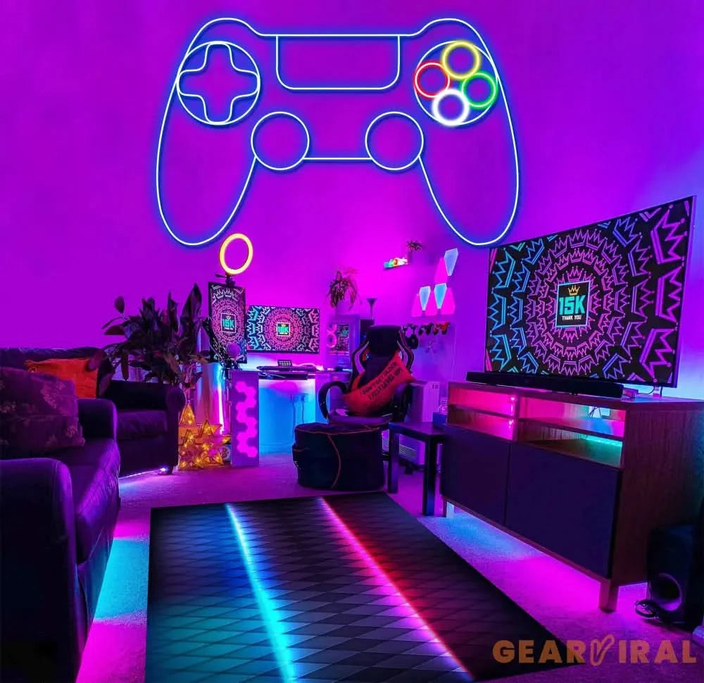 Game Controller Neon Sign Game Controller Led Light Game Zone Neon Sign Gaming Neon Light Gamer Room Art Gamer led
