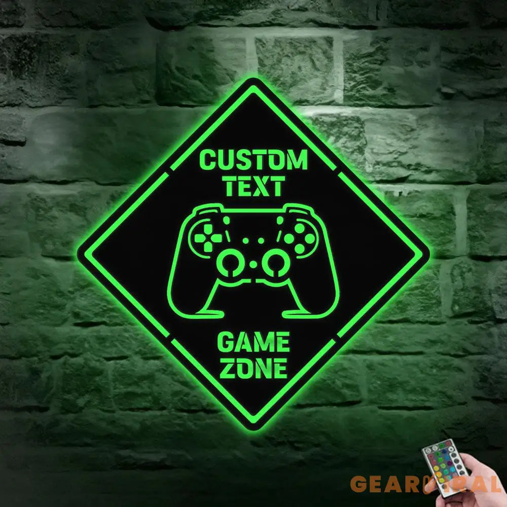 Game Zone Name Metal Sign with LED Lights Personalized Family Name Metal Sign Family Wall Decor Personalized Wall Art