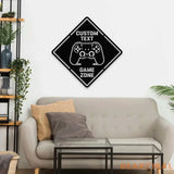 Game Zone Name Metal Sign with LED Lights Personalized Family Name Metal Sign Family Wall Decor Personalized Wall Art