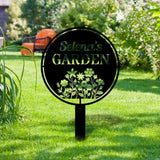 Garden Address Sign Metal Stake Personalized Name Yard Sign Outdoor Door Garden Decor Metal Sign Gift for Garden Lovers