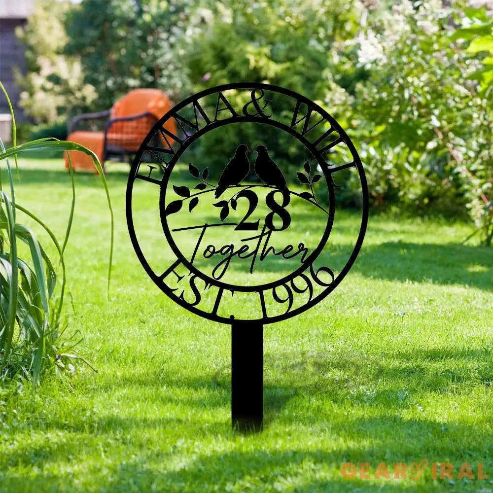 Garden Address Sign Metal Stake Personalized Name Yard Sign Outdoor Door Garden Decor Metal Sign Gift for Garden Lovers