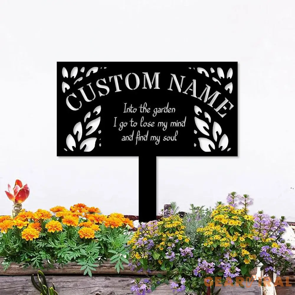 Garden Address Sign Metal Stake Personalized Name Yard Sign Outdoor Door Garden Decor Metal Sign Gift for Garden Lovers
