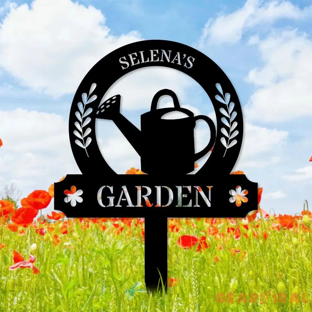 Garden Address Sign Metal Stake Personalized Name Yard Sign Outdoor Door Garden Decor Metal Sign Gift for Garden Lovers