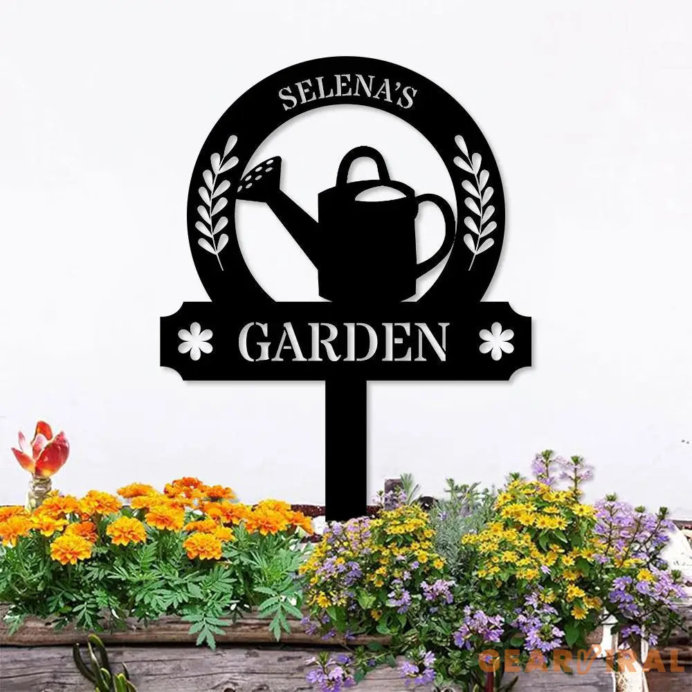 Garden Address Sign Metal Stake Personalized Name Yard Sign Outdoor Door Garden Decor Metal Sign Gift for Garden Lovers