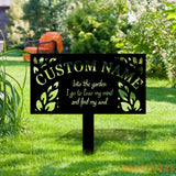 Garden Address Sign Metal Stake Personalized Name Yard Sign Outdoor Door Garden Decor Metal Sign Gift for Garden Lovers