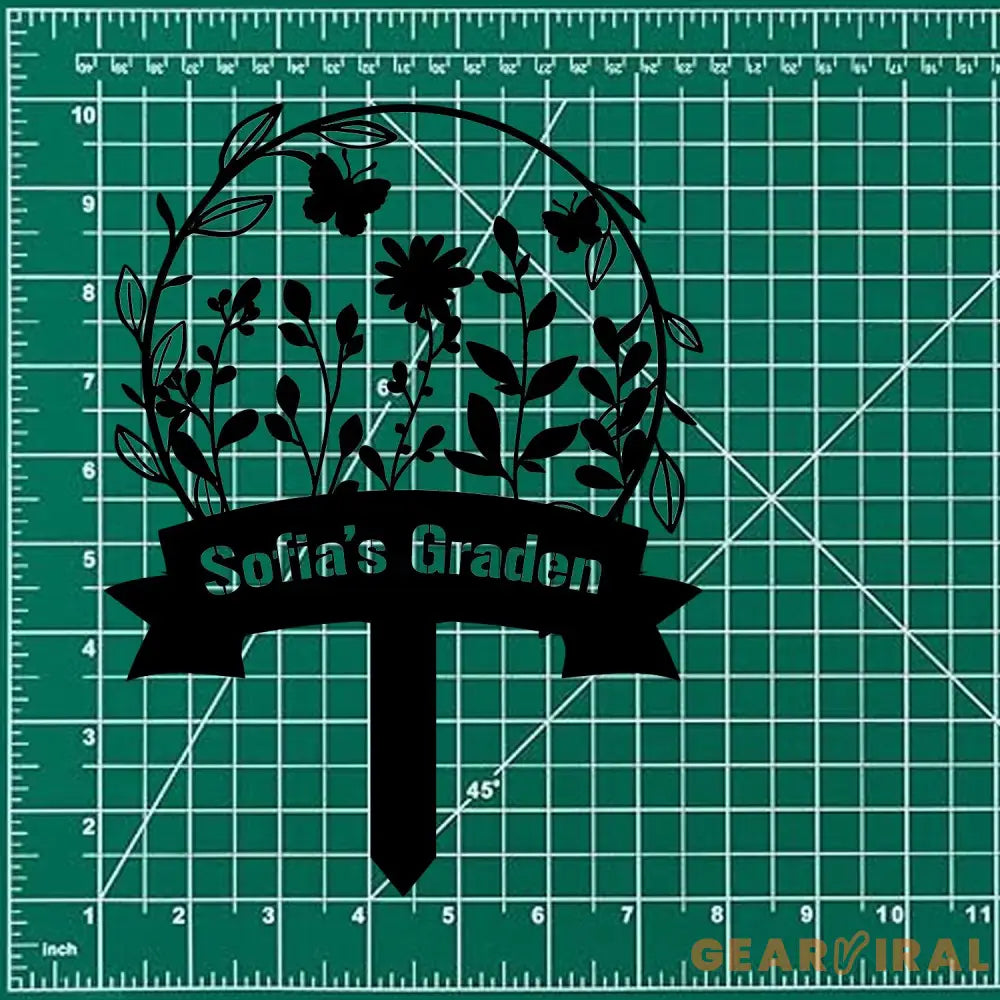 Garden Bufterfly Metal Sign Flower Sign with Stakes Outdoor Metal Sign Metal Yard Art Housewarming Gift Garden Decor