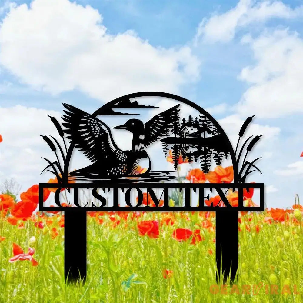 Garden Duck Sign Metal Stake Personalized Name Yard Sign Outdoor Door Garden Decor Duck Metal Sign Gift for Garden