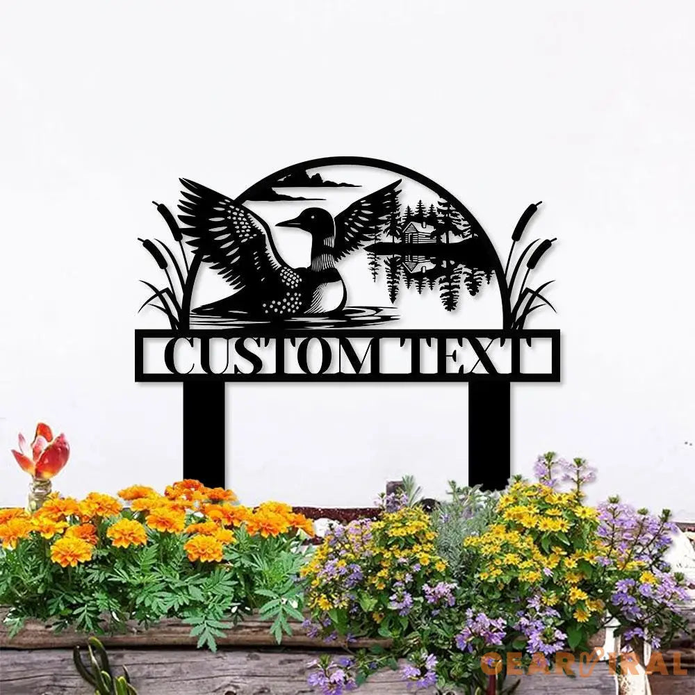 Garden Duck Sign Metal Stake Personalized Name Yard Sign Outdoor Door Garden Decor Duck Metal Sign Gift for Garden