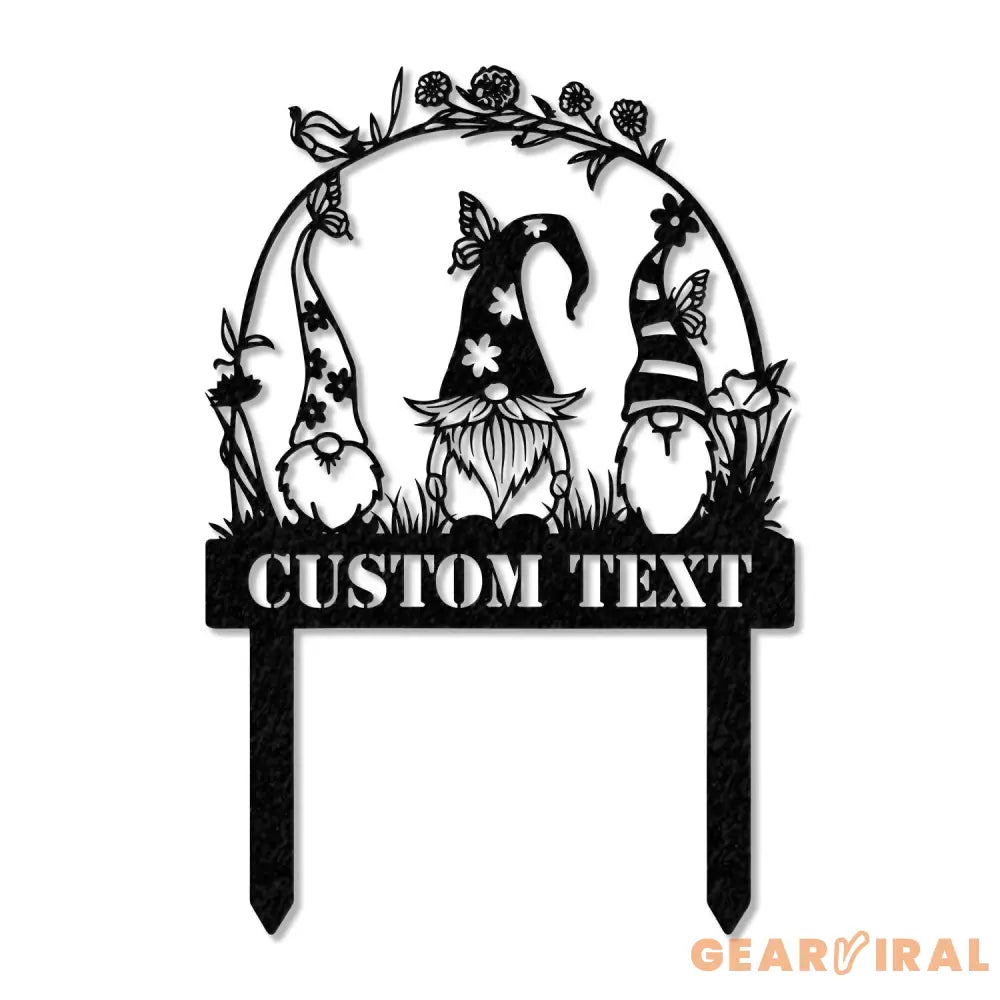 Garden Gnome Yard Stake Custom Gnome Gifts Gnome Yard Art Gnome Metal Art Gnome Monogram Yard Decor Outdoor Lawn Decor