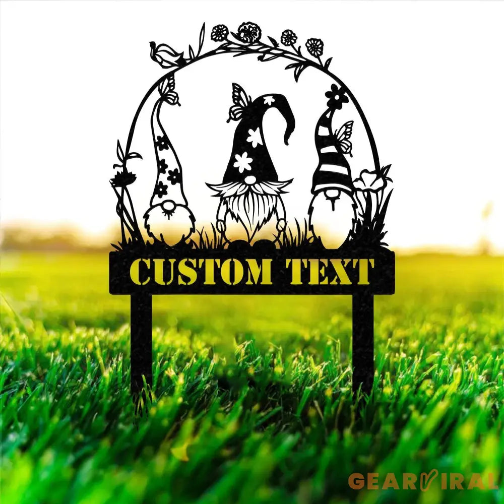 Garden Gnome Yard Stake Custom Gnome Gifts Gnome Yard Art Gnome Metal Art Gnome Monogram Yard Decor Outdoor Lawn Decor