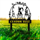 Garden Gnome Yard Stake Custom Gnome Gifts Gnome Yard Art Gnome Metal Art Gnome Monogram Yard Decor Outdoor Lawn Decor