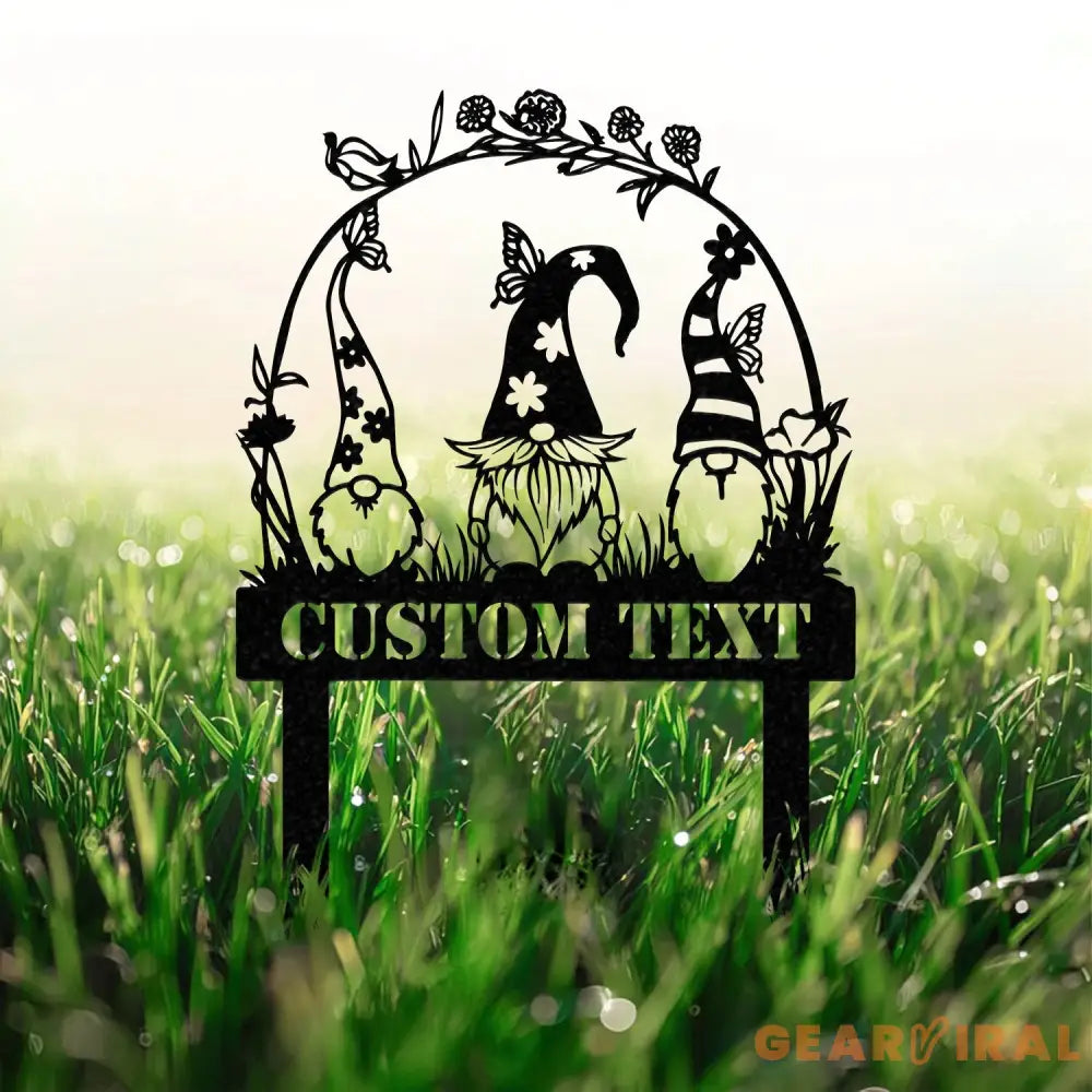 Garden Gnome Yard Stake Custom Gnome Gifts Gnome Yard Art Gnome Metal Art Gnome Monogram Yard Decor Outdoor Lawn Decor