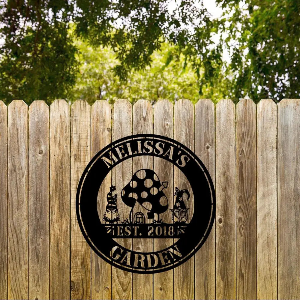 Garden Gnome Yard Stake Custom Gnome Gifts Wild Mushroom Yard Art Gnome Metal Art Gnome Monogram Yard Decor Outdoor