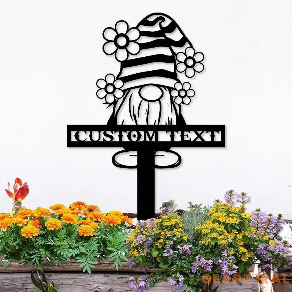 Garden Gnomes Custom Name Gartenschilder Garden Metal Stake Personalized Family Name Yard Sign Outdoor Door Garden