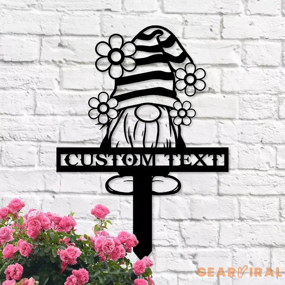 Garden Gnomes Custom Name Gartenschilder Garden Metal Stake Personalized Family Name Yard Sign Outdoor Door Garden