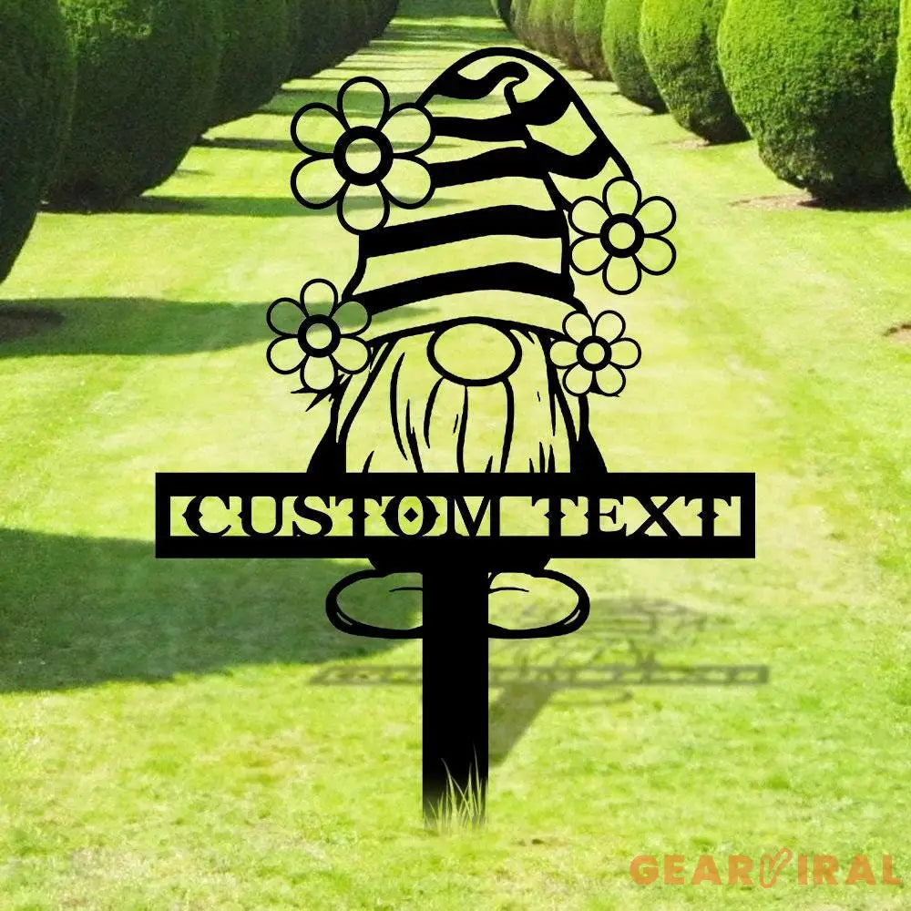 Garden Gnomes Custom Name Gartenschilder Garden Metal Stake Personalized Family Name Yard Sign Outdoor Door Garden