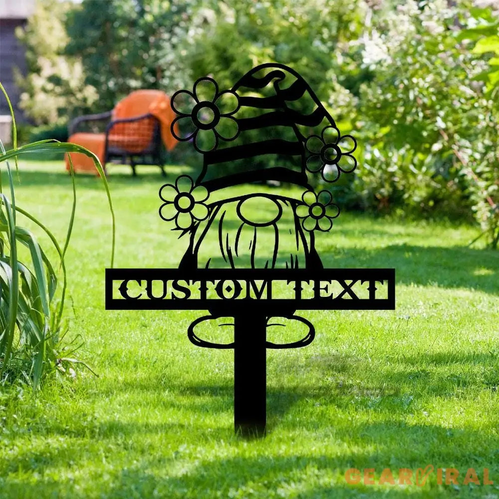 Garden Gnomes Custom Name Gartenschilder Garden Metal Stake Personalized Family Name Yard Sign Outdoor Door Garden