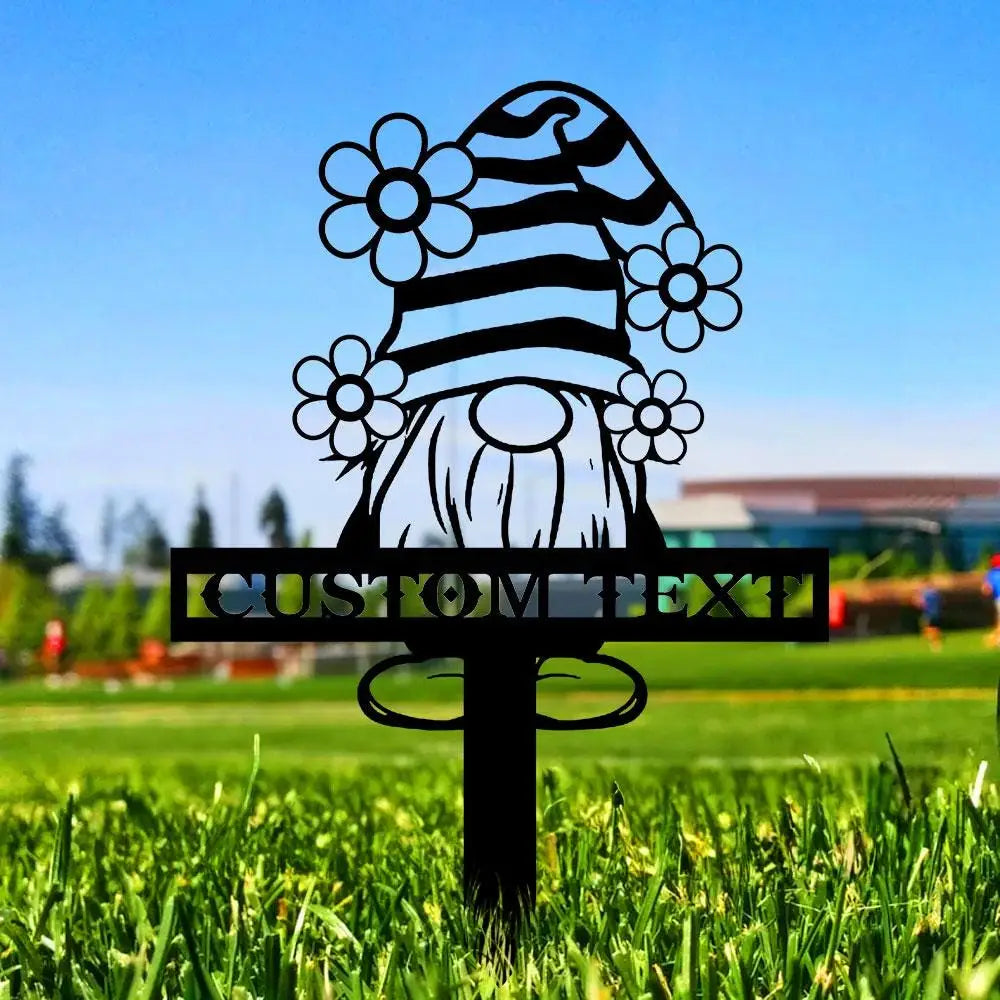 Garden Gnomes Custom Name Gartenschilder Garden Metal Stake Personalized Family Name Yard Sign Outdoor Door Garden