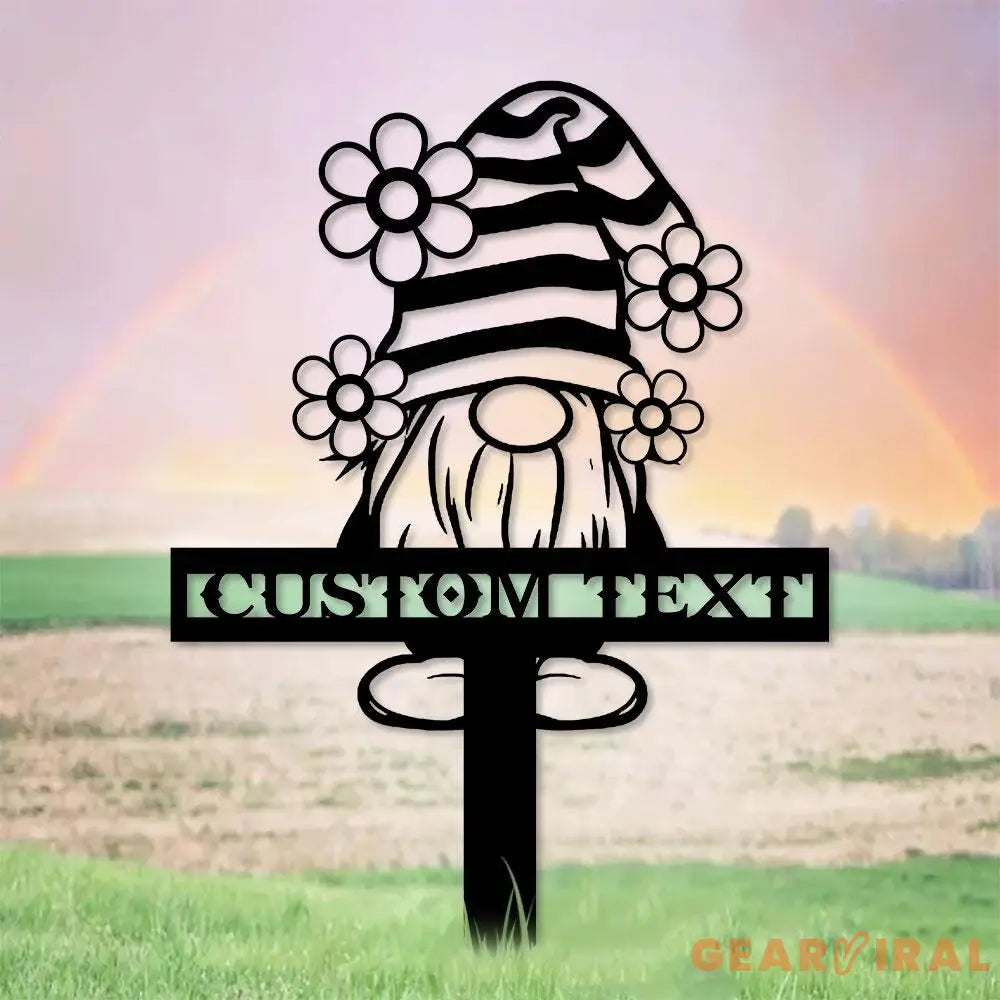 Garden Gnomes Custom Name Gartenschilder Garden Metal Stake Personalized Family Name Yard Sign Outdoor Door Garden