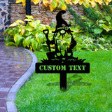 Garden Gnomes Plant Markers Metal Sign, Personalized Gnomes Sign, Garden Decor, Outdoor Life Lovers Gift, Garden Name Sign, gartenschilder