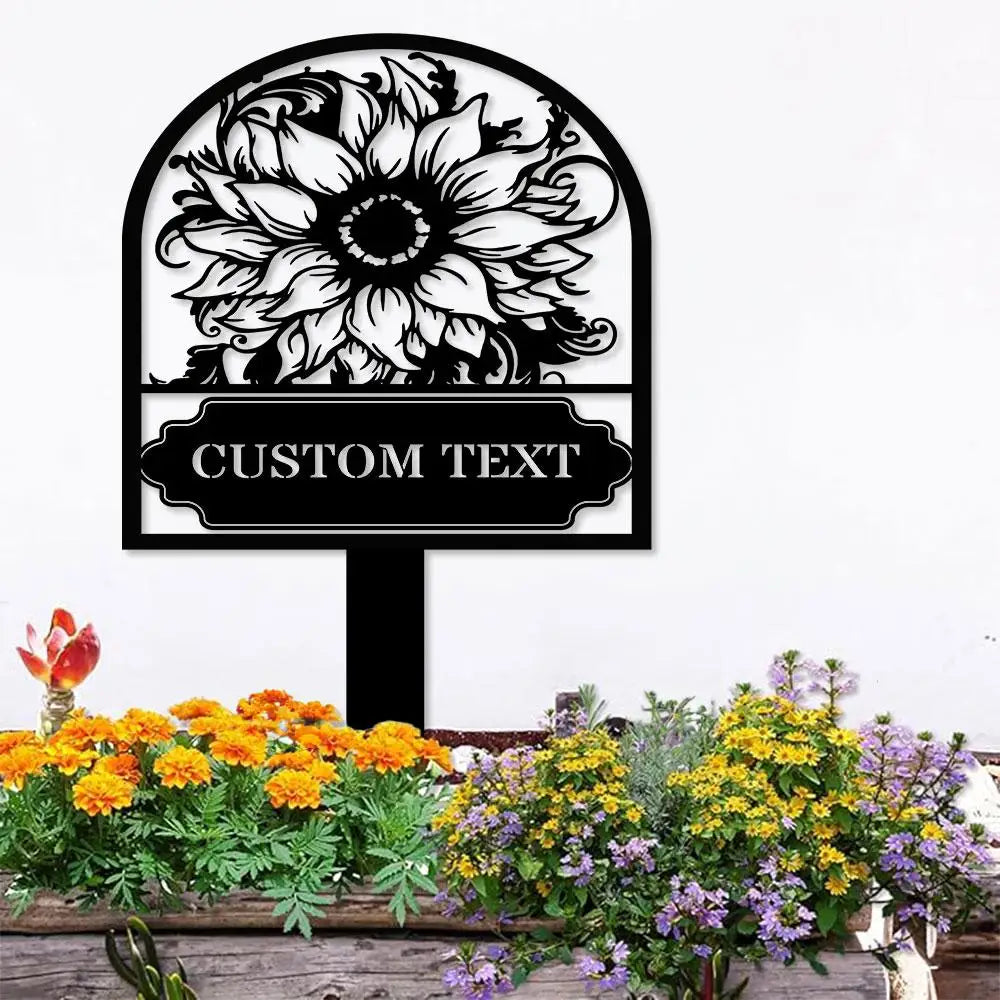 Garden Sign Metal Stake Personalized Name Yard Sign Outdoor Door Garden Decor Metal Sign Gift for Garden Lovers