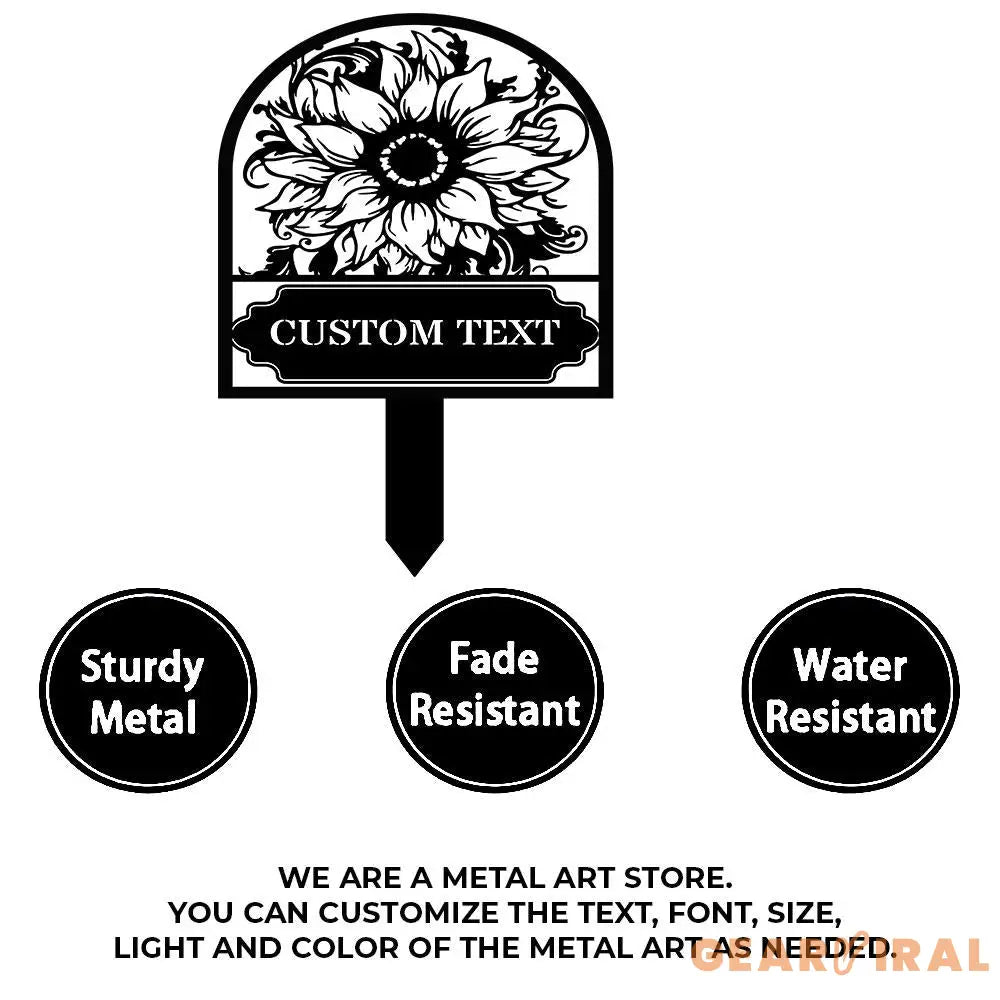 Garden Sign Metal Stake Personalized Name Yard Sign Outdoor Door Garden Decor Metal Sign Gift for Garden Lovers