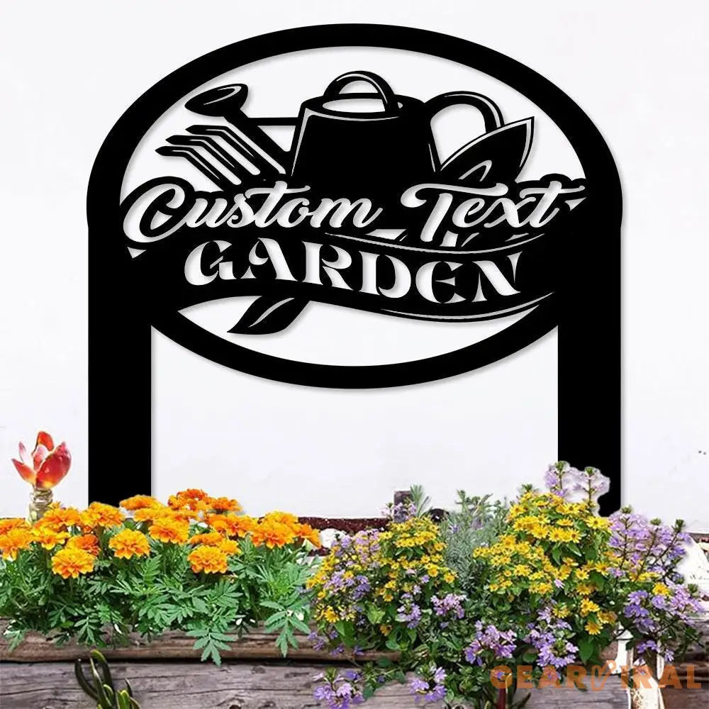 Garden Tool Sign Metal Stake Personalized Name Yard Sign Outdoor Door Garden Decor Metal Sign Gift for Garden Lovers