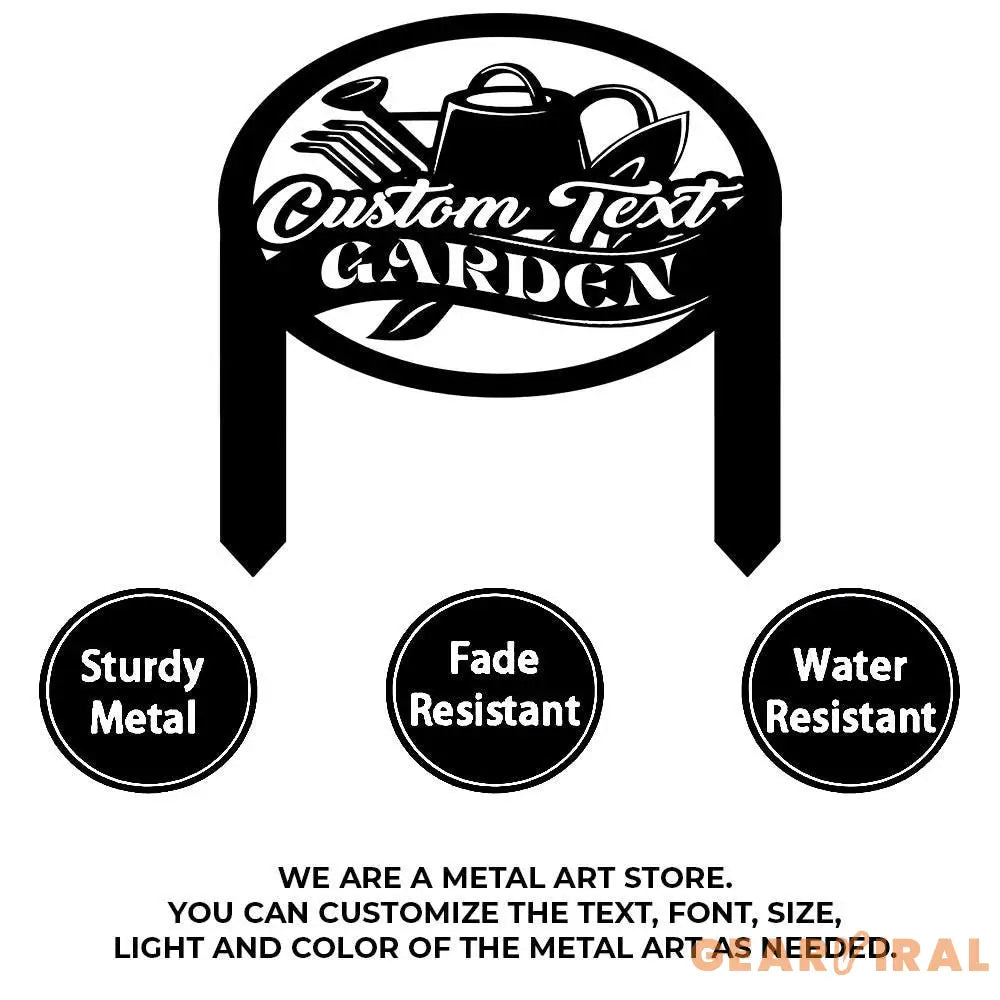 Garden Tool Sign Metal Stake Personalized Name Yard Sign Outdoor Door Garden Decor Metal Sign Gift for Garden Lovers